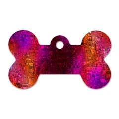 Purple Orange Pink Colorful Dog Tag Bone (two Sides) by yoursparklingshop