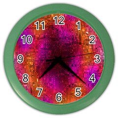 Purple Orange Pink Colorful Color Wall Clocks by yoursparklingshop