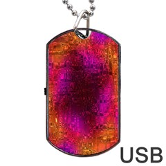 Purple Orange Pink Colorful Dog Tag Usb Flash (two Sides)  by yoursparklingshop