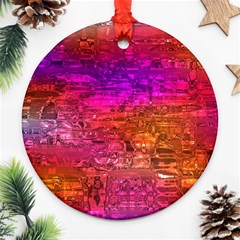 Purple Orange Pink Colorful Art Ornament (round)  by yoursparklingshop