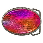 Purple Orange Pink Colorful Art Belt Buckles Front