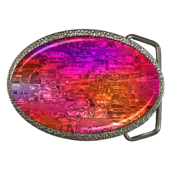 Purple Orange Pink Colorful Art Belt Buckles