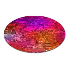 Purple Orange Pink Colorful Art Oval Magnet by yoursparklingshop