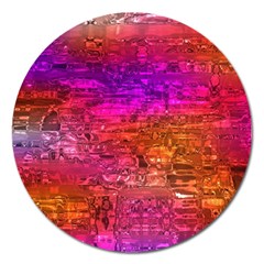 Purple Orange Pink Colorful Art Magnet 5  (round) by yoursparklingshop