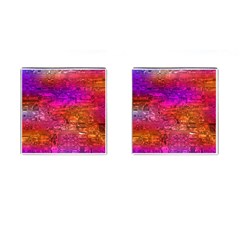 Purple Orange Pink Colorful Art Cufflinks (square) by yoursparklingshop