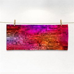 Purple Orange Pink Colorful Art Hand Towel by yoursparklingshop