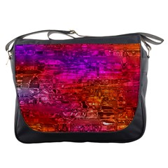 Purple Orange Pink Colorful Art Messenger Bags by yoursparklingshop