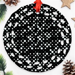 Galaxy Dots Round Filigree Ornament (2side) by dflcprints