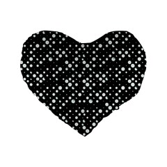 Galaxy Dots Standard 16  Premium Flano Heart Shape Cushions by dflcprints