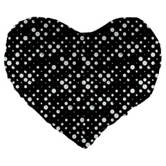 Galaxy Dots Large 19  Premium Flano Heart Shape Cushions by dflcprints