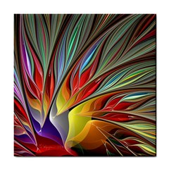 Fractal Bird Of Paradise Tile Coaster by WolfepawFractals