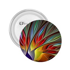 Fractal Bird Of Paradise 2 25  Button by WolfepawFractals