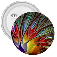 Fractal Bird Of Paradise 3  Button by WolfepawFractals