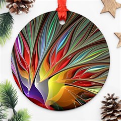 Fractal Bird Of Paradise Ornament (round) by WolfepawFractals