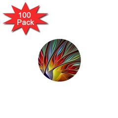 Fractal Bird Of Paradise 1  Mini Button (100 Pack)  by WolfepawFractals