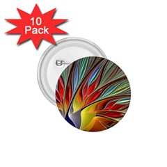 Fractal Bird Of Paradise 1 75  Button (10 Pack)  by WolfepawFractals