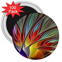 Fractal Bird Of Paradise 3  Magnet (100 Pack) by WolfepawFractals