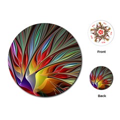 Fractal Bird Of Paradise Playing Cards (round) by WolfepawFractals