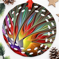 Fractal Bird Of Paradise Ornament (round Filigree)