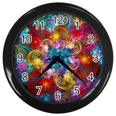 Spirals And Curlicues Wall Clocks (black)