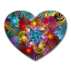 Spirals And Curlicues Heart Mousepads