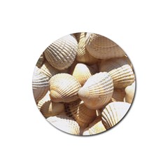 Tropical Exotic Sea Shells Rubber Coaster (round)  by yoursparklingshop