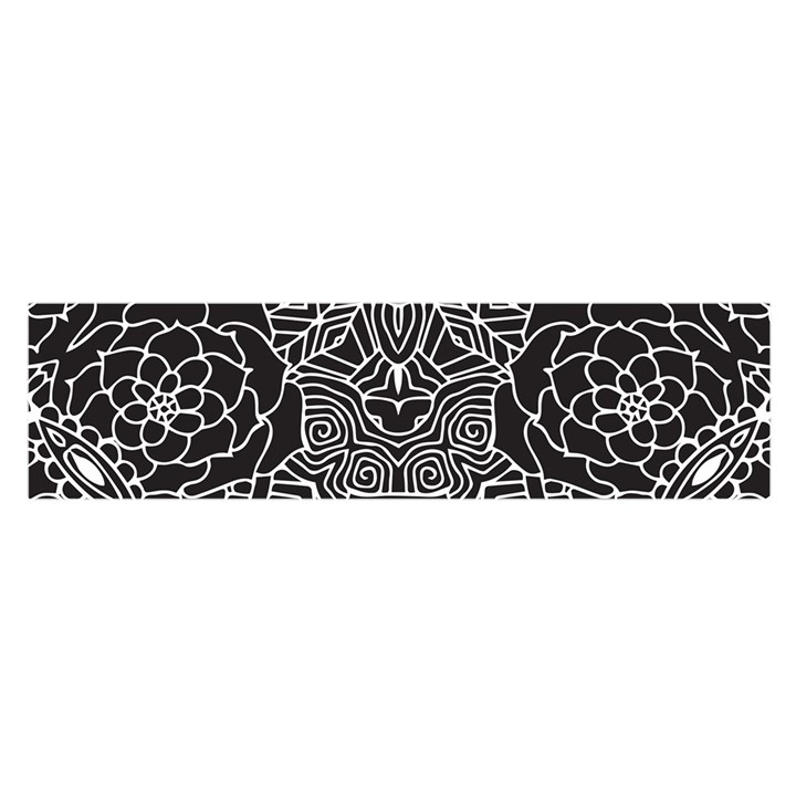 Petals in Black White, Bold Flower Design Satin Scarf (Oblong)