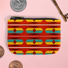 Shapes In Retro Colors Pattern                        	mini Coin Purse by LalyLauraFLM