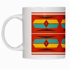 Shapes In Retro Colors Pattern                        White Mug by LalyLauraFLM