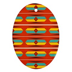 Shapes In Retro Colors Pattern                        			ornament (oval) by LalyLauraFLM