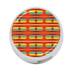 Shapes In Retro Colors Pattern                        			4-port Usb Hub (one Side) by LalyLauraFLM