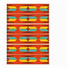 Shapes In Retro Colors Pattern                        Small Garden Flag by LalyLauraFLM