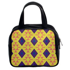 Tribal Shapes And Rhombus Pattern                        Classic Handbag (two Sides) by LalyLauraFLM