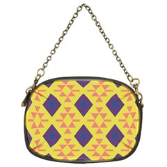 Tribal Shapes And Rhombus Pattern                        	chain Purse (two Sides) by LalyLauraFLM