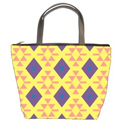 Tribal Shapes And Rhombus Pattern                        	bucket Bag by LalyLauraFLM