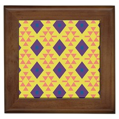 Tribal Shapes And Rhombus Pattern                        			framed Tile by LalyLauraFLM