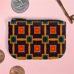 Connected Shapes In Retro Colors                         	mini Coin Purse by LalyLauraFLM