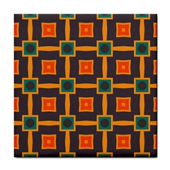 Connected Shapes In Retro Colors                         			tile Coaster by LalyLauraFLM