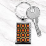 Connected shapes in retro colors                         			Key Chain (Rectangle) Front