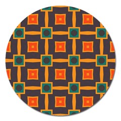 Connected Shapes In Retro Colors                         			magnet 5  (round) by LalyLauraFLM