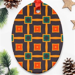 Connected Shapes In Retro Colors                         			ornament (oval) by LalyLauraFLM