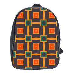 Connected Shapes In Retro Colors                         			school Bag (large) by LalyLauraFLM