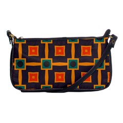 Connected Shapes In Retro Colors                         			shoulder Clutch Bag by LalyLauraFLM