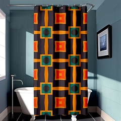 Connected Shapes In Retro Colors                         	shower Curtain 36  X 72  by LalyLauraFLM