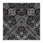 Petals in Black White, Bold Flower Design Medium Glasses Cloth (2 Sides) Front