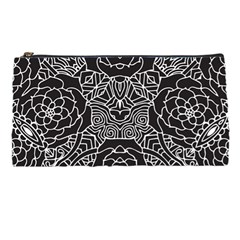 Petals In Black White, Bold Flower Design Pencil Case by Zandiepants