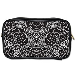 Petals In Black White, Bold Flower Design Toiletries Bag (two Sides) by Zandiepants