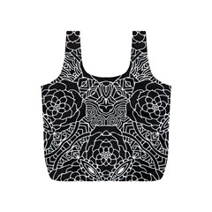 Petals In Black White, Bold Flower Design Full Print Recycle Bag (s) by Zandiepants