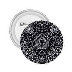 Mariager, Bold Flower Design, Black & White 2 25  Button by Zandiepants