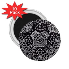 Mariager, Bold Flower Design, Black & White 2 25  Magnet (10 Pack) by Zandiepants